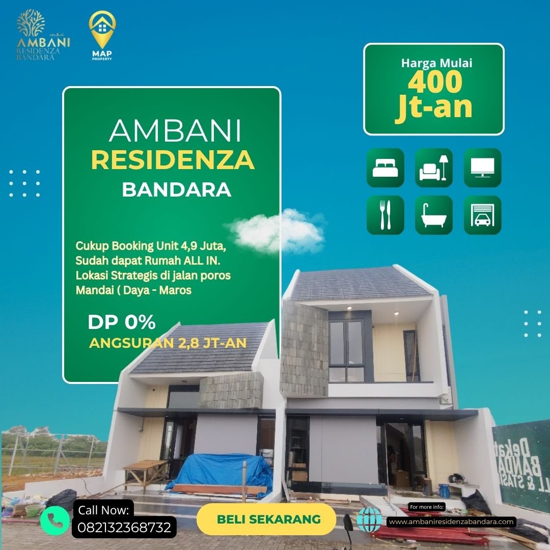 ambani Residenza Bandara rumah jalan poros mandai daya maros